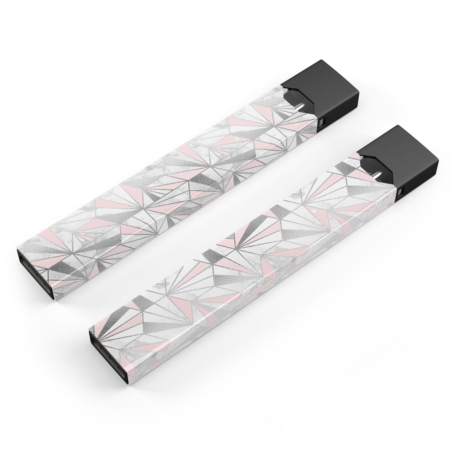 Karamfila Silver & Pink Marble V1 skin-wrap for JUUL device, showcasing its stylish design and precision cut.